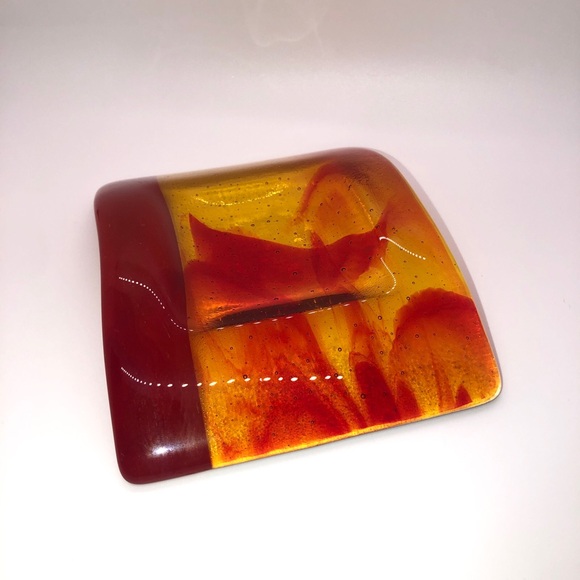 Studio Art Glass Candle Dish Wine Dish From Winery Glass Decor Knick Knack - Picture 8 of 9